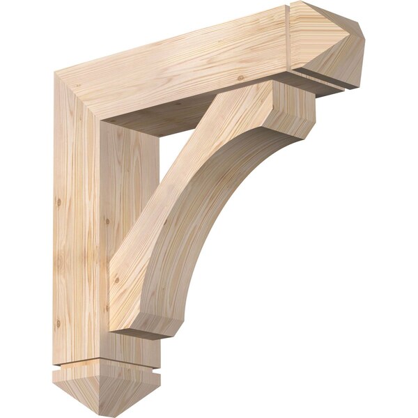 Ekena Millwork Legacy Arts and Crafts Smooth Bracket w/ Offset Brace, Douglas Fir, 7 1/2"W x 30"D x 30"H BKT0806X30X30LEC03SDF - main
